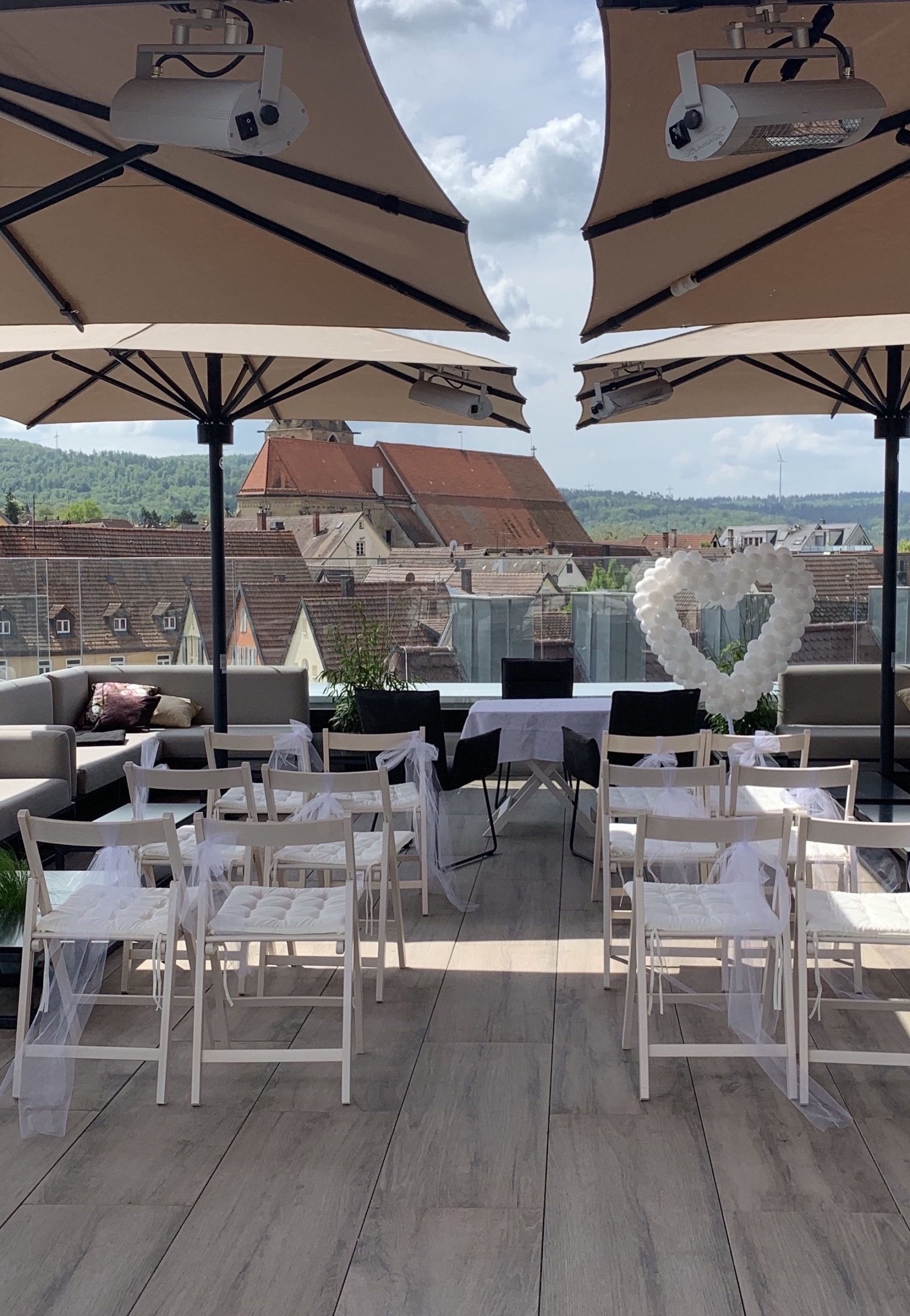 Hochzeit auf der Dachterrasse